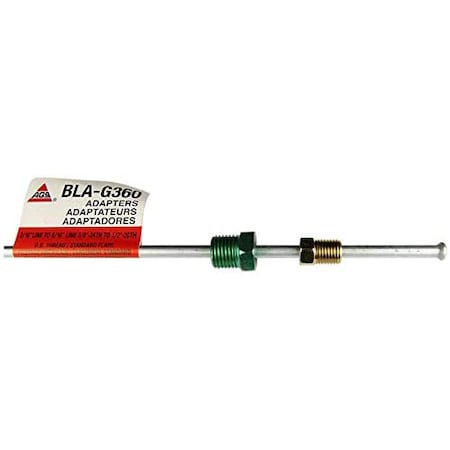 Ags Steel BrakeLine Adapter, 3/16 x 8 (3/8-24 Invtd)(1/2-20 Invtd), BLA-G360 BLA-G360